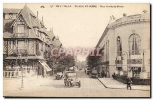 Old Postcard Deauville Beach flowered street Gontaut Biron