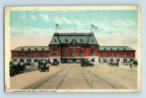 Circa 1910-20 Union Station, Salt Lake City, Utah, Cars Vintage Postcard P22