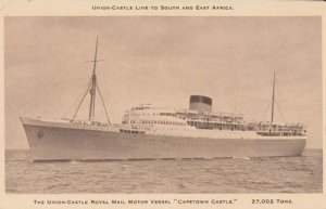 Capetown Castle Union Line Official Vintage Ship Postcard Unused Mint