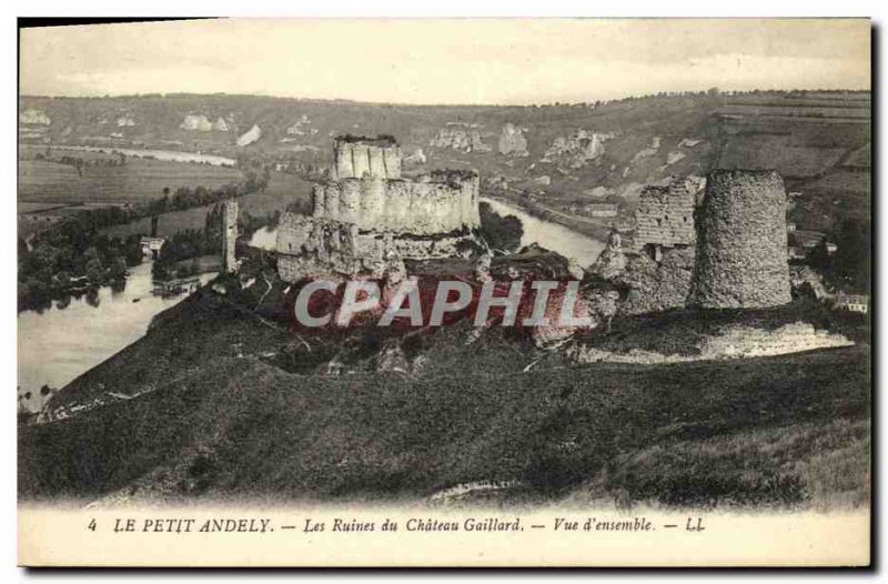 Old Postcard Le Petit Chateau Gaillard Andely The Ruins Overview