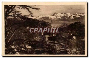 Pau Old Postcard Peak du Midi seen from Beaumont Park