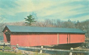 Massachusetts Ware River Covered Bridge Chrome Postcard Unused