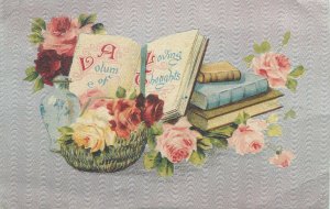 Postcard holidays a volum of loving thoughts books flower basket