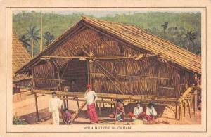 Ceram Indonesia Woningtype Native House Antique Postcard J66938