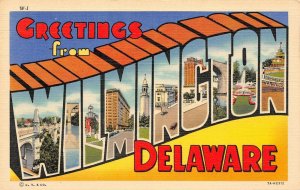 LP42  Large Letters Wilmington Delaware  Postcard 