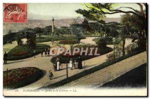 Old Postcard Marseille Garden Column