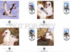 239828 CHRISTMAS ISLAND WWF birds 1990 year set of 4 FDC