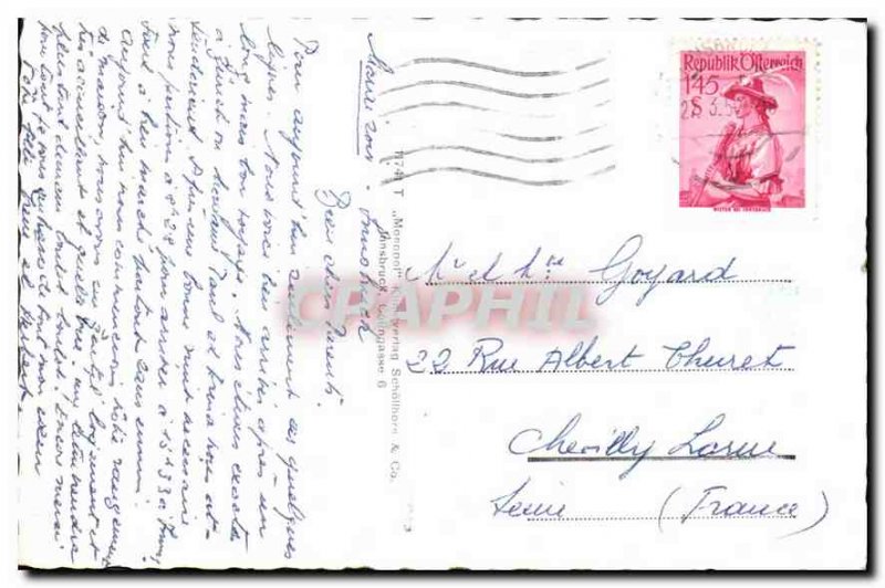 Old Postcard Innsbruck began Nordkette