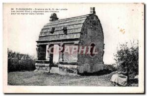 Old Postcard Plougasnou Oratory N D Lorette Young girl lay there hair to marr...