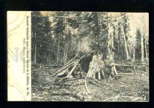 127697 Russia Siberian Road TAIGA wickiup laborers Vintage PC