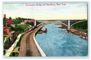 Washington Bridge Speedway New York 1915 Tremont Station G Antique Postcard 