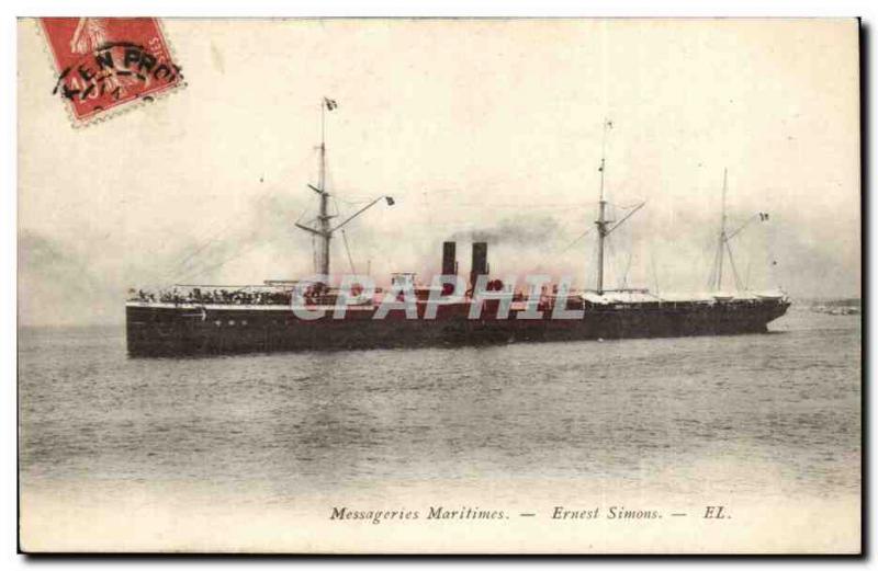 Old Postcard Boat Ernest Simons courier Maritime Ship