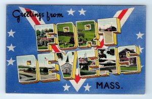 Greetings From Fort Devens Massachusetts MA Large Letter Linen