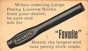 New York NY Favorite Brand Licorice Stick Candy Illustrated 1899 Postal Card 