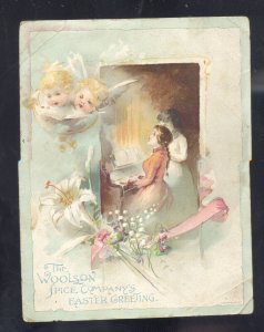 TOLEDO OHIO WOOLSON SPICE COMPANY LION COFFEE PIANO WOMAN VICTORIAN TRACE CARD