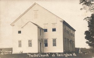 Rockingham VT The Old Church, Real Photo Postcard