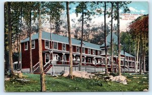 BELGRADE LAKES, ME ~ Roadside RED OAK LODGE HOTEL 1910s Kennebec County Postcard