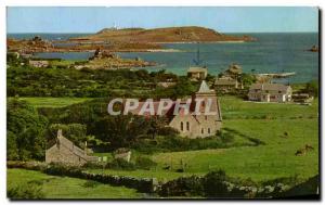 Modern Postcard The Old Church Grimsby Scilly Tresco