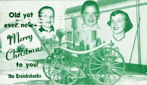 1950's Cruickshanks Family Christmas Des Moines, IA Postcard F80