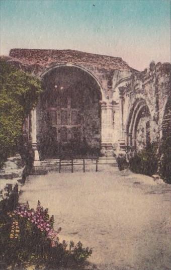 California San Juan Capistrano Ruins Of Old Stone Church Old Mission Handcolo...