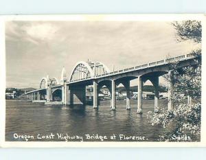 1941 rppc HIGHWAY BRIDGE Florence Oregon OR HM2369