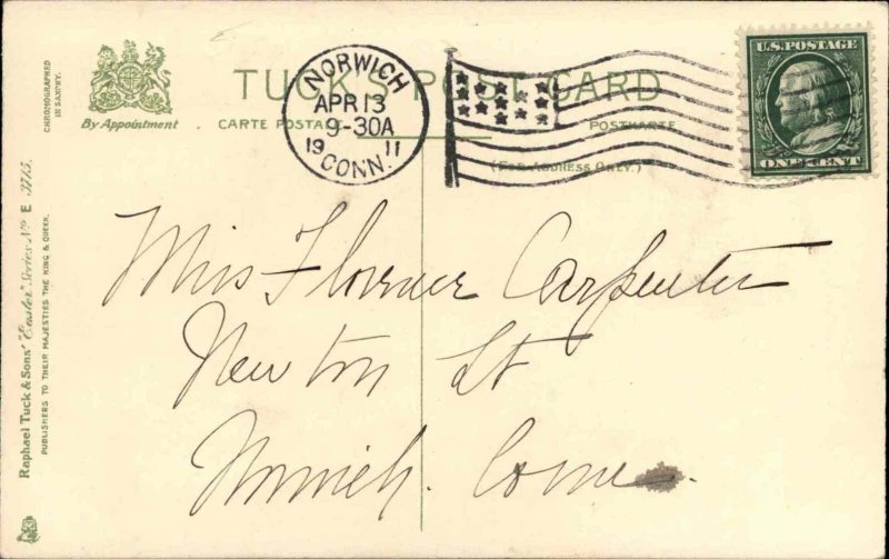 Easter Children Chick Eggshell Hat Vintage Postcard