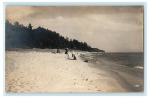 c1920's Sylvan Beach Wabaningo Michigan MI Camping RPPC Photo Antique Postcard 