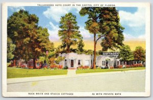 Tallahassee FL~Early Autumn~No Mosquitos! Stucco Cottages~Auto Court~1940s Linen