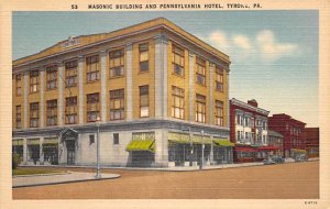 Masonic Building and Pennsylvania Hotel Tyrone, Pennsylvania PA Postcard