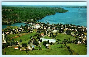 WESTPORT, Ontario Canada ~ Aerial View TOWN & UPPER RIDEAU LAKE  c1960s Postcard