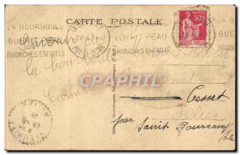 Old Postcard La Bourboule dish Cascade beard