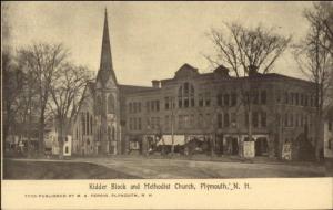 Plymouth NH Kidder Block c1910 Postcard