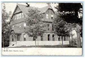 1908 Science Hall  Building Students On Stairway Entrance Fayette Iowa Postcard