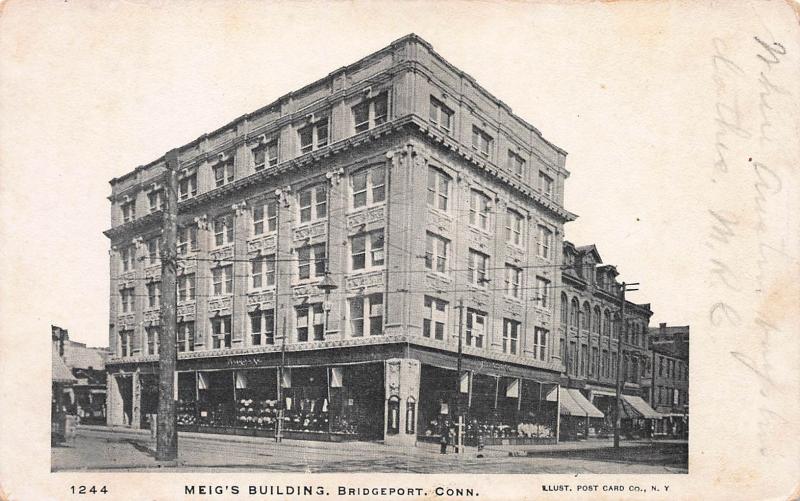 Meig's Building, Bridgeport, Connecticut, Early Postcard, Unused