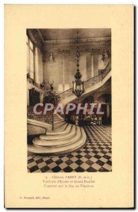 Postcard Old Chateau d & # 39Anet Hall d & # 39entree and grand staircase Duk...