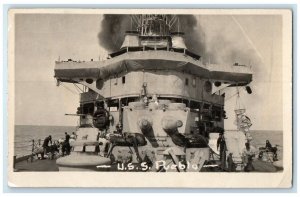 c1944 USS Pueblo Deck View US Navy Steamer Warship RPPC Photo Unposted Postcard