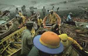 Fishing French Fisherman Chaos at Martinique Award Photo Postcard