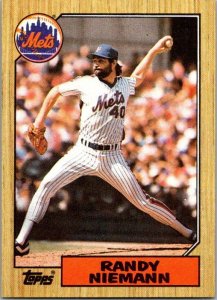 1987 Topps Baseball Card Randy Niemann New York Mets sk3284