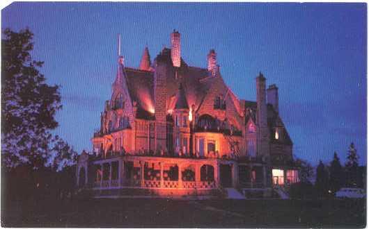 Night View Craigdarroch Castle, Victoria, British Columbia, BC, Canada, Chrome