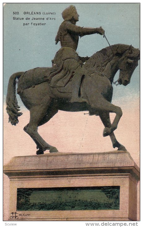Statue De Jeanne d'Arc Par Foyatier, ORLEANS (Loiret), France, 1900-1910s