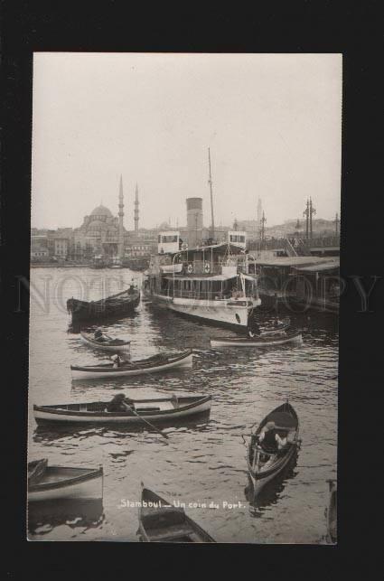 077364 CONSTANTINOPLE Stanboul ship in port Vintage photo PC