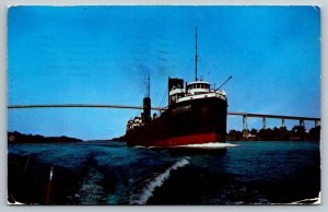 Coal Carrier  Valley Camp  Great Lakes  1956   Postcard