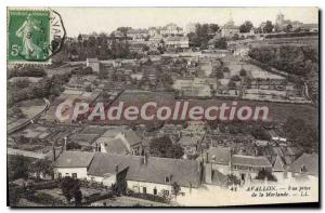 Old Postcard Avallon View From Taking Morlande