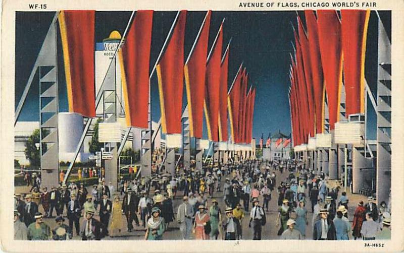 Avenue of Flags, 1933 Century of Progress Exhibition Chicago IL