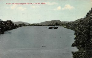 J20/ Lowell Ohio Postcard c1910 Scene on Muskingum River  231