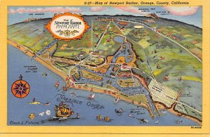 Map of Newport Harbor Orange County California  