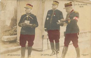 Hand Colored RPPC Postcard General Castelnau and Joffre WWI 1914