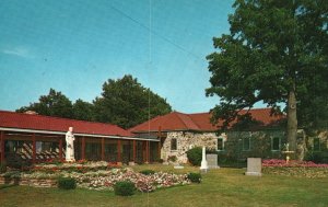 Postcard St. Joseph Shrine Parish Church Front View In The Irish Hills Michigan