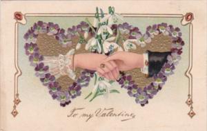 Valentine's Day Beautiful Flowers and Holding Hands