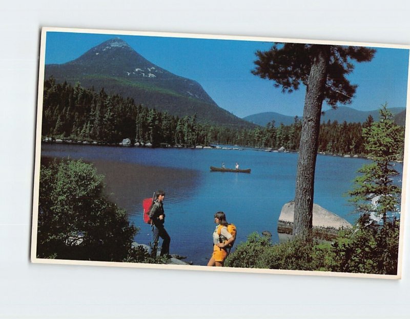 Postcard Doubletop Mountain From Rocky Pond, Baxter Park, Maine